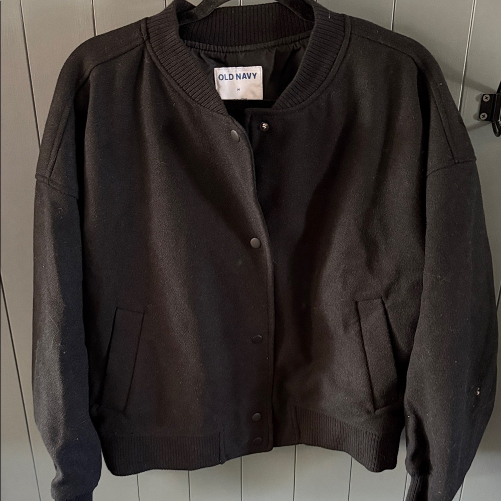 Old Navy Women's Black Varsity Jacket
